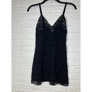Victoria's Secret black sheer lace lingerie slip dress women's size small sexy